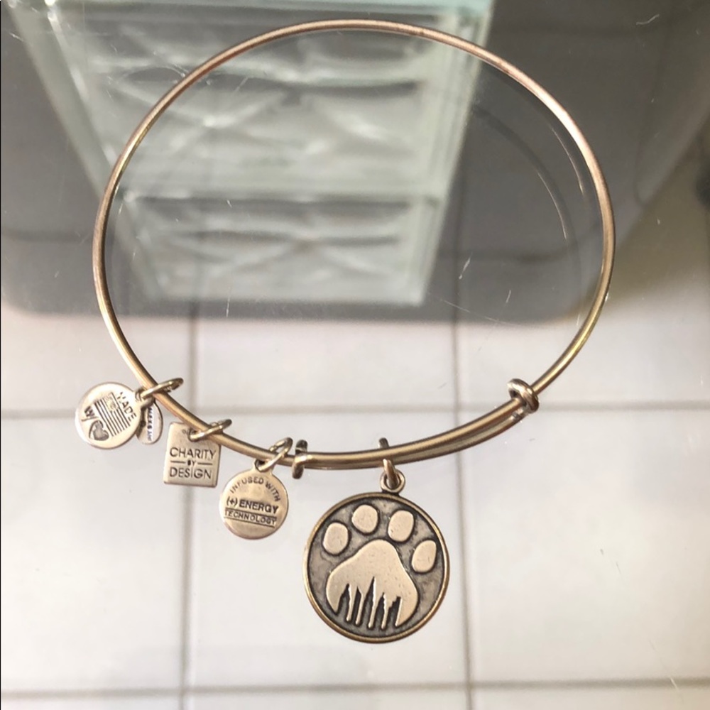 Used Alex and Ani Paw Prints charity bangle